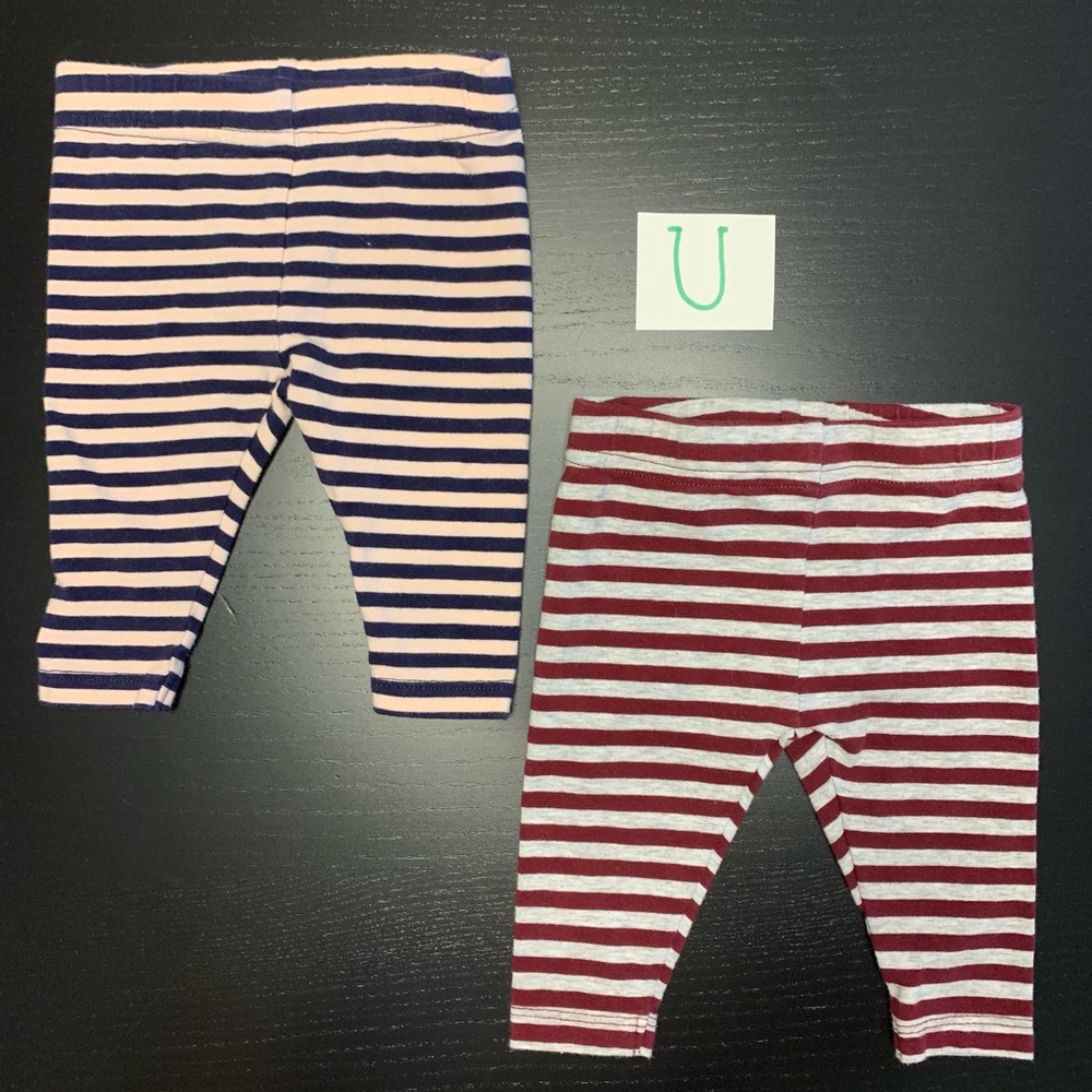 ⭐️2/$8.00⭐️— George 0-3m Striped Leggings Set of 2